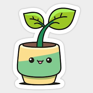 Very Cute and Smiling Happy Plant Sticker